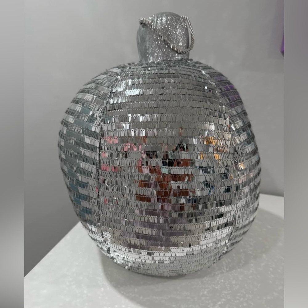 Silver Sequin Decorative Ornament 17”h x 16”w